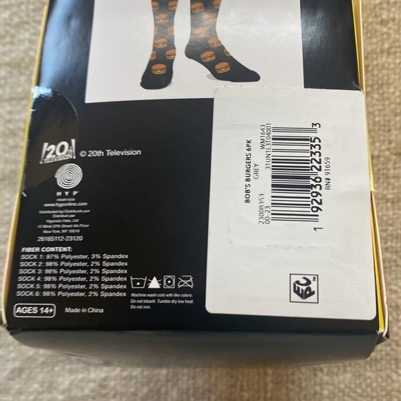 Bob's Burgers Unisex Casual Crew Socks 6 Pack - Picture 4 of 6